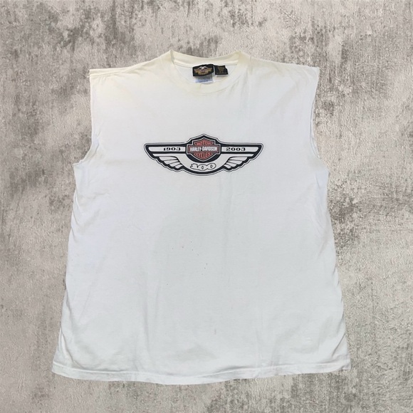 Harley Davidson cut off muscle shirt 2003 sz large - Picture 1 of 4